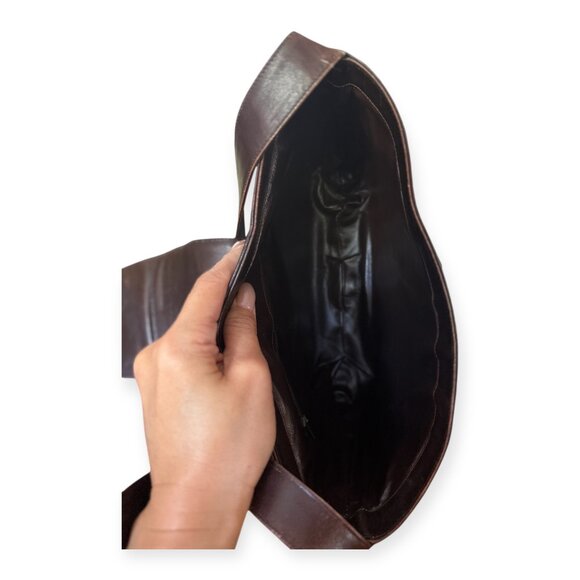 Gucci Vintage Brown Leather GG Logo Shoulder Bag - Picture 6 of 8